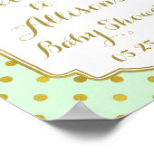 ミント金ゴールドドットカスタムウェルカムサイン ポスター (角)