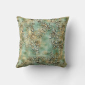 ミント金ゴールドヒョウ印刷 クッション (裏面)