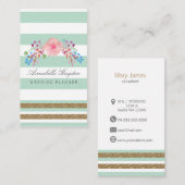 ミント金ゴールドフローラ名刺 名刺 (正面/裏面)