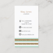 ミント金ゴールドフローラ名刺 名刺 (裏面)