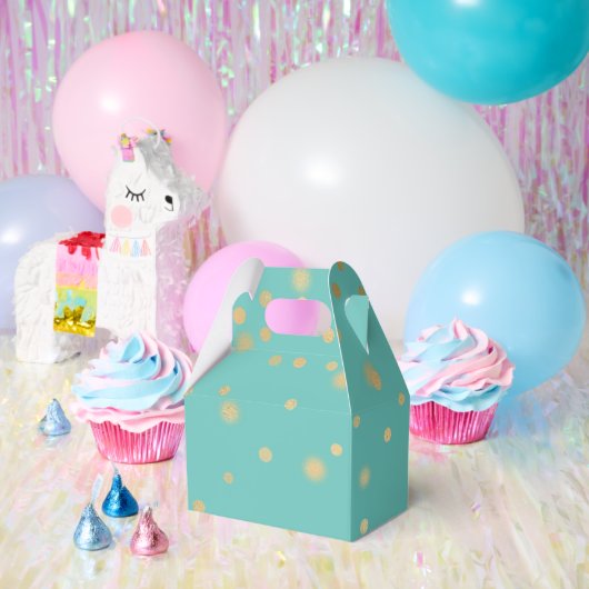 ミント金ゴールド紙吹雪 フェイバーボックス (パーティー)