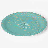 ミント金ゴールド紙吹雪 ペーパープレート (アングル)