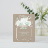 ミント開花メイスン結婚ジャーサンキューカード 招待状 (スタンド正面)