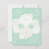 ミント開花メイスン結婚ジャーサンキューカード 招待状 (裏面)