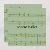 ミント音楽シートベビーシャワー 招待状 (正面/裏面)