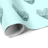 ミント魅力的グリーンのハートパターン ラッピングペーパー (ロールコーナー)