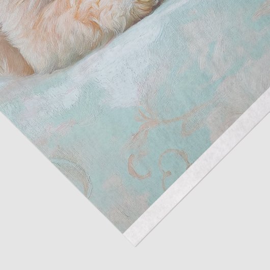 ミント魅力的ボウと牡丹デコページ付きバニー 薄葉紙 (詳細)