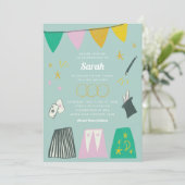 ミント魔法ショーバーバルミツワー招待状 招待状 (スタンド正面)