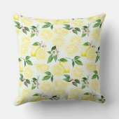 ミント2のレモン熱帯夏のフルーツパターン クッション (裏面)