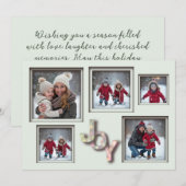 ミント3Dクリスマス5フォトファミリー シーズンカード (正面/裏面)