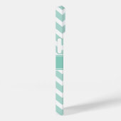 ミント&アクアシェブロンカスタムモノグラム Case-Mate iPhoneケース (裏面 / 右)