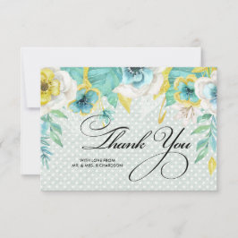 ミント |イエローフローラお結婚礼カード サンキューカード