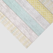 ミント&イエローボホ幾何学模様素朴木材 薄葉紙 (詳細)