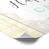 ミント&イエロー素朴コテージウッドハッピーバースデー ポスター (角)