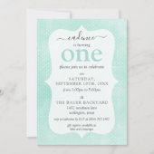 ミント&イエロー素朴コテージカスタムエージ誕生日 招待状 (正面)