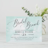 ミント ウォーターカラー ラスティック ブライダル ブランチ インビテーション (スタンド正面)