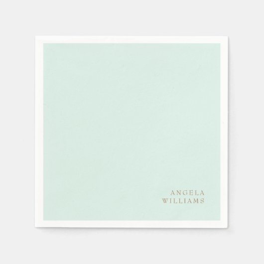 ミント カスタム ゴールド テキスト カクテル スタンダードカクテルナプキン (正面)