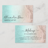 ミント&カッパーバラ金ゴールドグリッター化粧アーティスト 名刺 (正面/裏面)