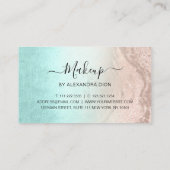 ミント&カッパーバラ金ゴールドグリッター化粧アーティスト 名刺 (裏面)