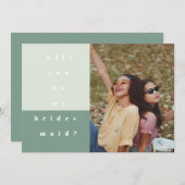 ミント・カラー・ブロック写真は私の花嫁になる セーブザデート (正面/裏面)