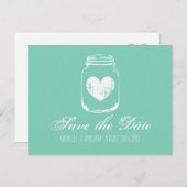 ミント・カントリーのシックなメイソンのjarは日付カードを保存 案内ポストカード (正面/裏面)