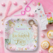 ミント、ガーデン妖精の魅惑的なパーティー誕生日 ペーパープレート (パーティー)