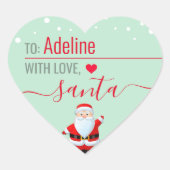 ミント・クリスマスギフト「愛とサンタパーソナライズされた」 ハートシール (正面)