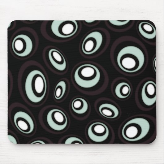 ミント&クリームオフセットレトロ楕円 マウスパッド (正面)