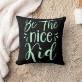 ミント・グリーンで優前向きしい子ども向けメッセージになる クッション (ブランケット)