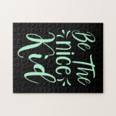 ミント・グリーンで優前向きしい子ども向けメッセージになる ジグソーパズル (横)