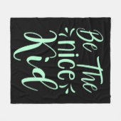 ミント・グリーンで優前向きしい子ども向けメッセージになる フリースブランケット (正面(横))