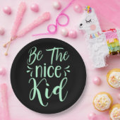 ミント・グリーンで優前向きしい子ども向けメッセージになる ペーパープレート (パーティー)