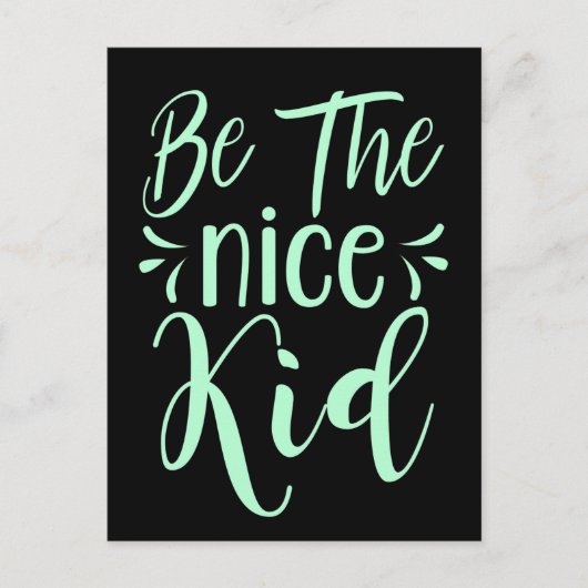 ミント・グリーンで優前向きしい子ども向けメッセージになる ポストカード (正面)