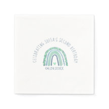 ミント – グリーンとブルートーンボーホレインボー紙プレート