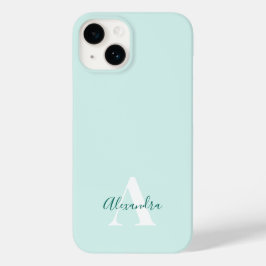 ミント＆グリーンのモダンイニシャルモノグラム Case-Mate iPhone 14ケース