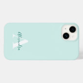 ミント＆グリーンのモダンイニシャルモノグラム Case-Mate iPhoneケース (裏面 (横))