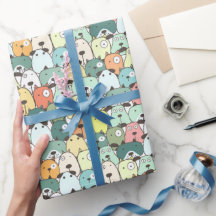 ミント＆グリーンの積み重ねられた犬