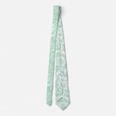 ミント – グリーン美しい花のパターン ネクタイ (裏面)