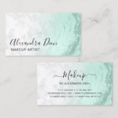 ミント·グリーン·グリッター·マーブル·化粧·アーティスト 名刺 (正面/裏面)