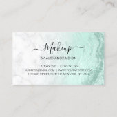 ミント·グリーン·グリッター·マーブル·化粧·アーティスト 名刺 (裏面)