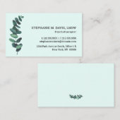 ミント・グリーン・ビジネス・カード 名刺 (正面/裏面)