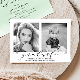 ミント・グリーン・フォト卒業式パーティー 招待状