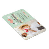 ミント・グリーン・ラブ・バードが日付を保存 マグネット (右側)