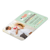 ミント・グリーン・ラブ・バードが日付を保存 マグネット (左側)