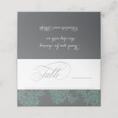 ミント&グレイ結婚コーストテーマ座席表 プレイスカード (外部開封)