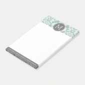 ミント&グレーダマスクパターンカスタムモノグラム ポストイット (アングル)