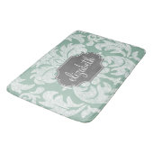 ミント&グレーダマスクパターン名前をカスタムする バスマット (アングル)