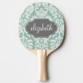 ミント&グレーダマスクパターン名前をカスタムする 卓球ラケット (正面)