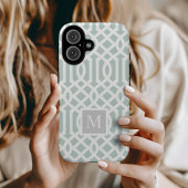 ミント&グレートレリス・モノグラム |編集可能な色 Case-Mate iPhoneケース
