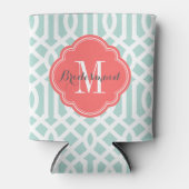 ミント&コーラルトレリスモノグラム 缶クーラー (正面)